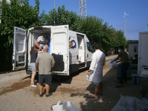Recibiendo transporte de las lubinas